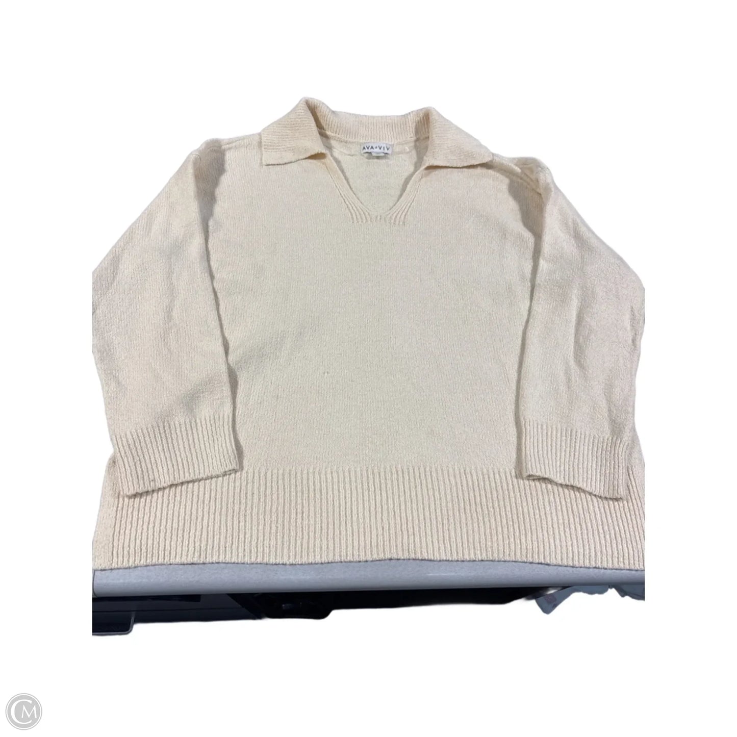 Sweater By Ava & Viv In Cream, Size: 1x