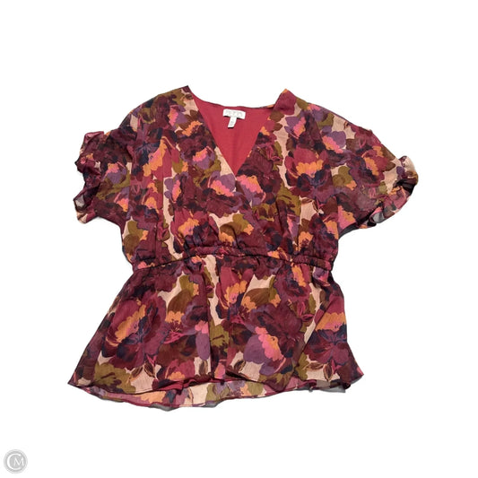 Top Short Sleeve By Sofia By Sofia Vergara In Floral Print, Size: L