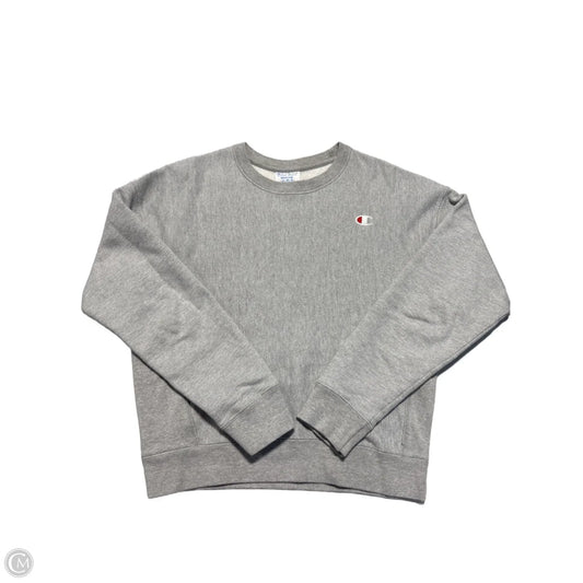 Athletic Sweatshirt Crewneck By Champion In Grey, Size: M
