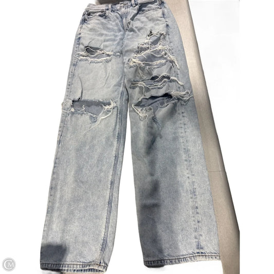 Jeans Straight By American Eagle In Blue Denim, Size: 4