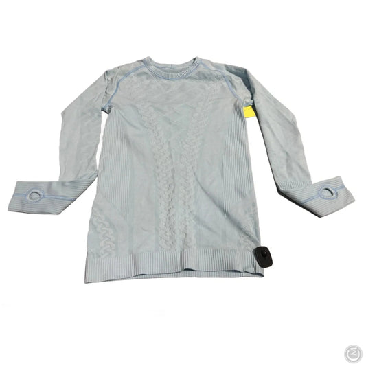 Athletic Top Long Sleeve Collar By Lululemon In Blue, Size: S