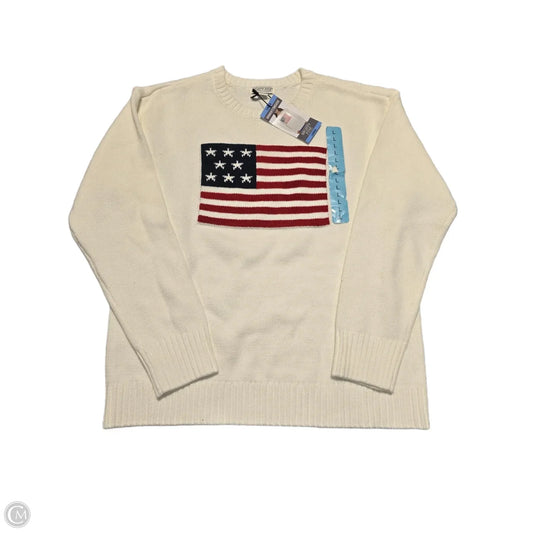 Sweater By Mighty Fine In White, Size: L