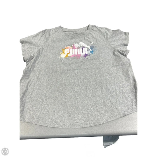 Top Short Sleeve By Puma In Grey, Size: 2x