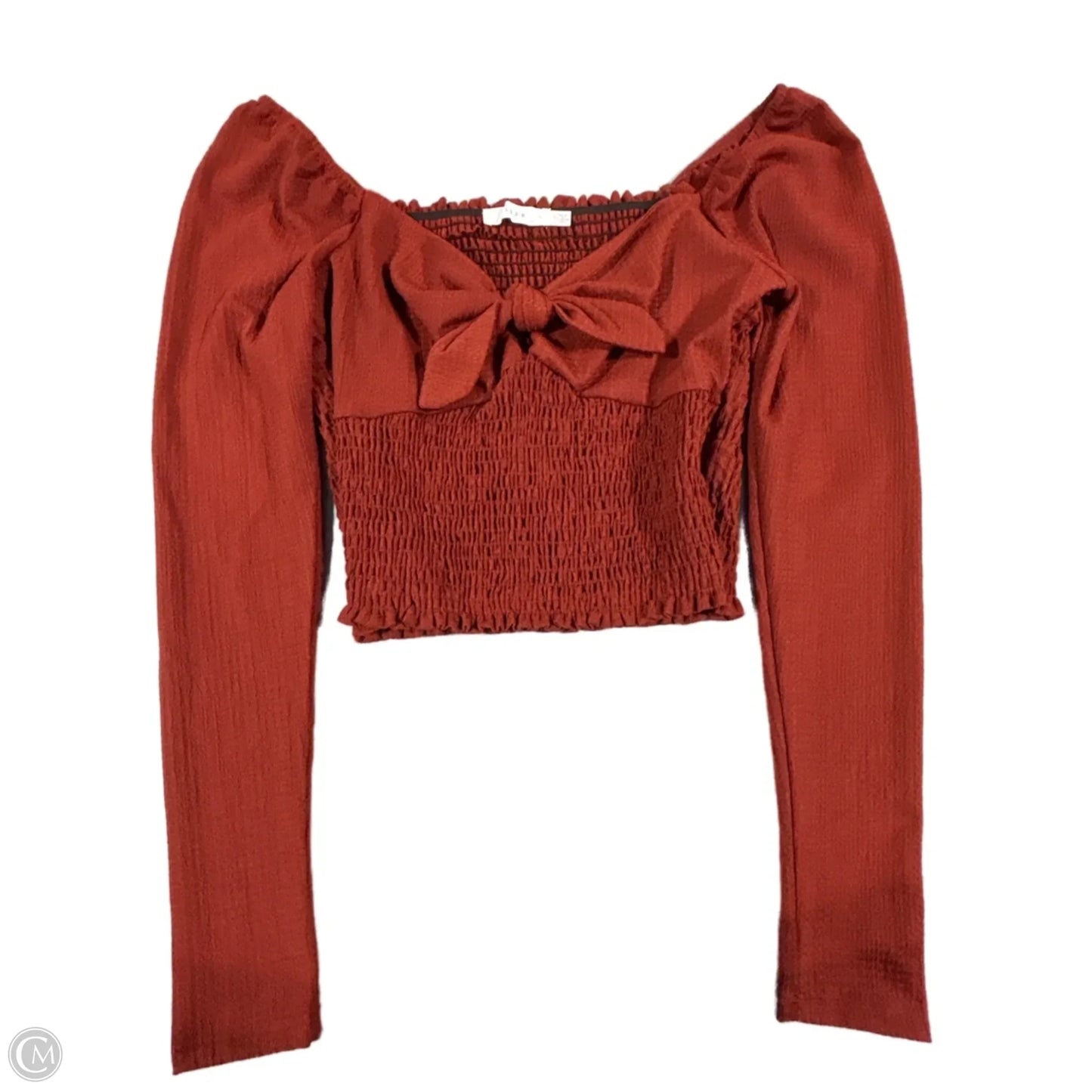 Top Long Sleeve By Lush In Brown, Size: S