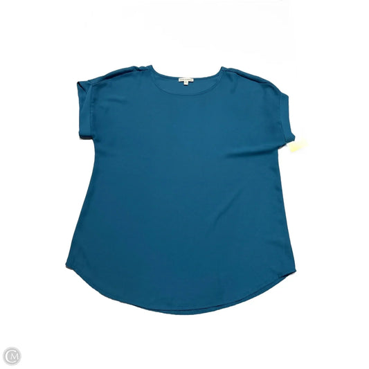 Blouse Short Sleeve By Zenana Outfitters In Blue, Size: Xl