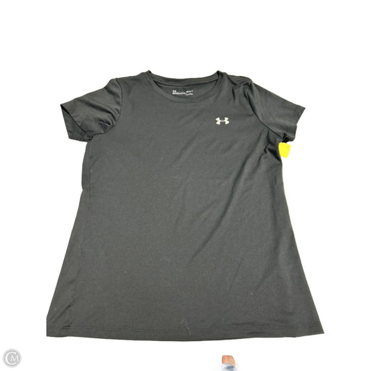 Athletic Top Short Sleeve By Under Armour In Black, Size: L