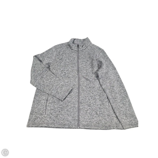 Jacket Fleece By Lands End In Grey, Size: L