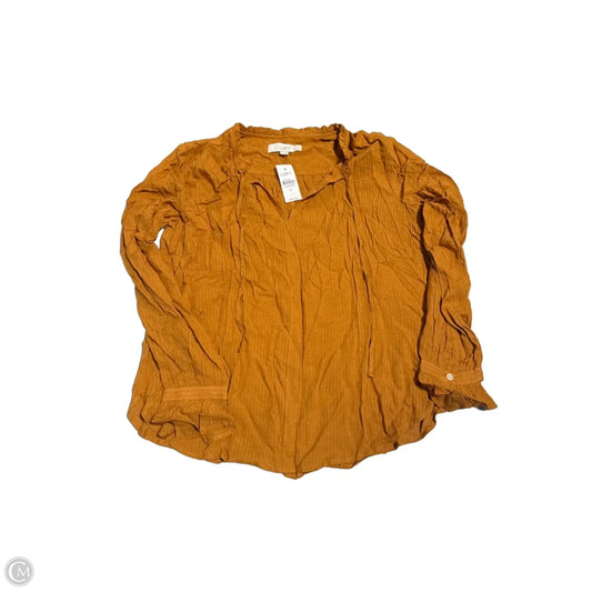 Top Long Sleeve By Loft In Yellow, Size: Xs