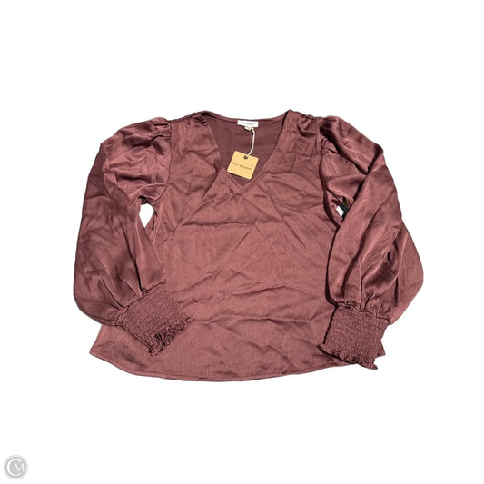 Top Long Sleeve By Blu Pepper In Purple, Size: S