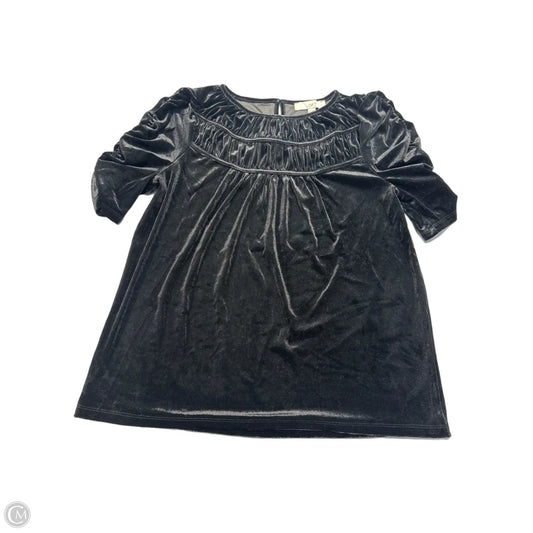 Top Short Sleeve By Loft In Black, Size: S