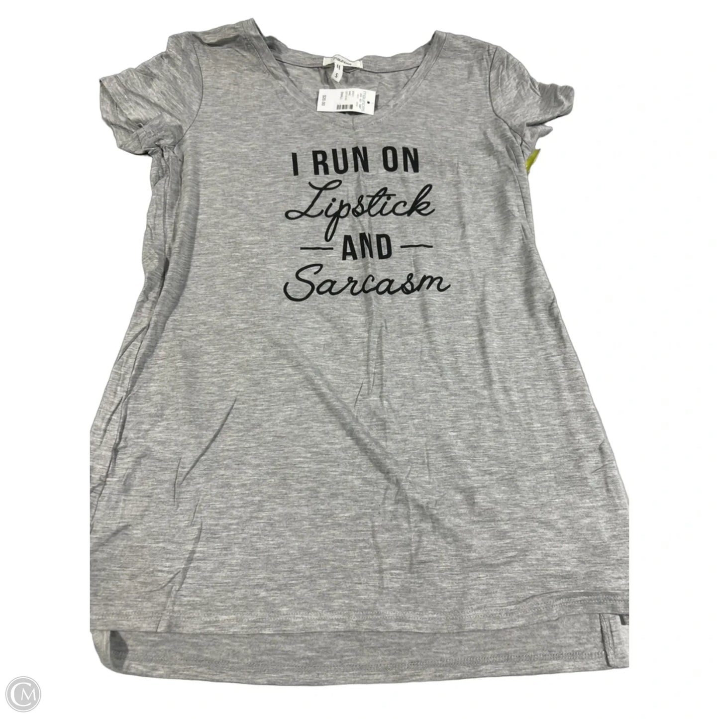 Top Short Sleeve By Maurices In Grey, Size: S