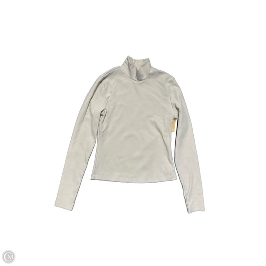 Athletic Top Long Sleeve Collar By 90 Degrees By Reflex In Cream, Size: S