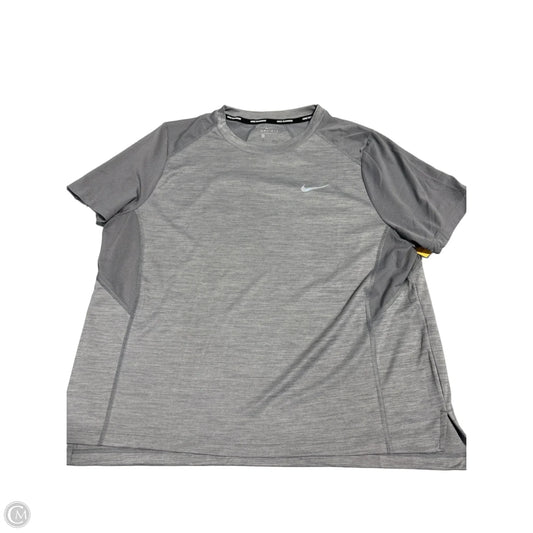 Athletic Top Short Sleeve By Nike In Grey, Size: Xl