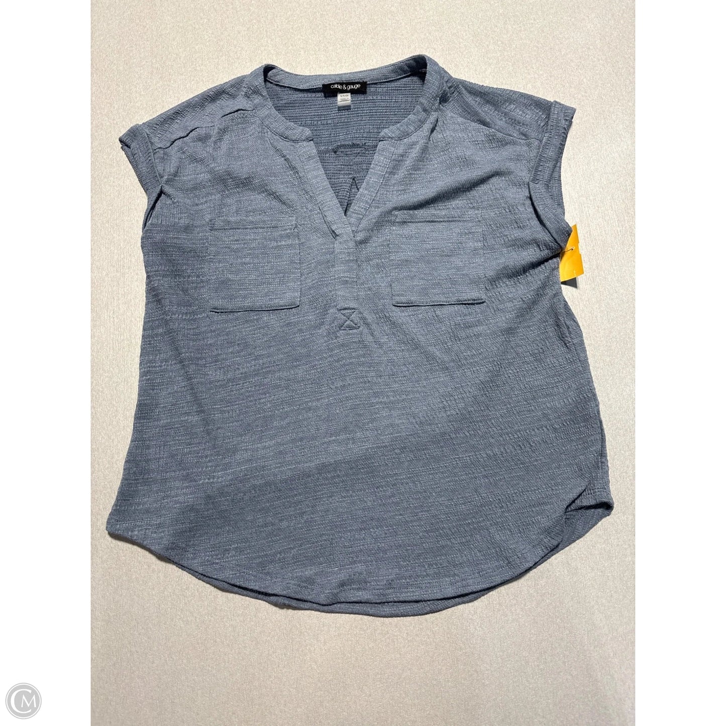 Top Short Sleeve By Cable And Gauge In Blue, Size: S