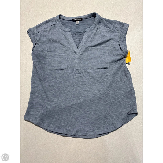 Top Short Sleeve By Cable And Gauge In Blue, Size: S