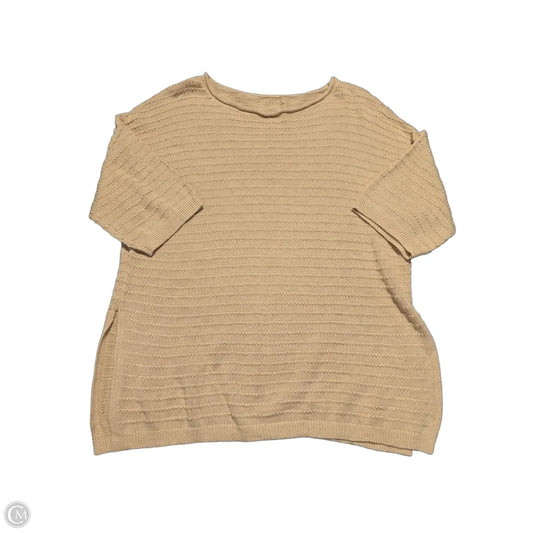 Top Short Sleeve By Cmc In Tan, Size: L
