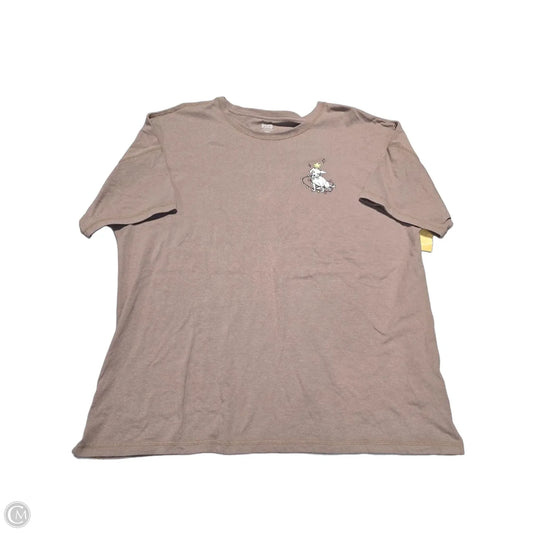 Top Short Sleeve By Pink In Brown, Size: Xl