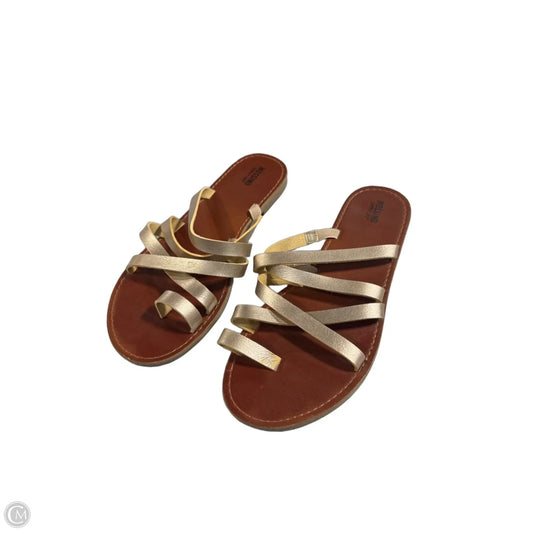 Sandals Flats By Mossimo In Gold, Size: 8
