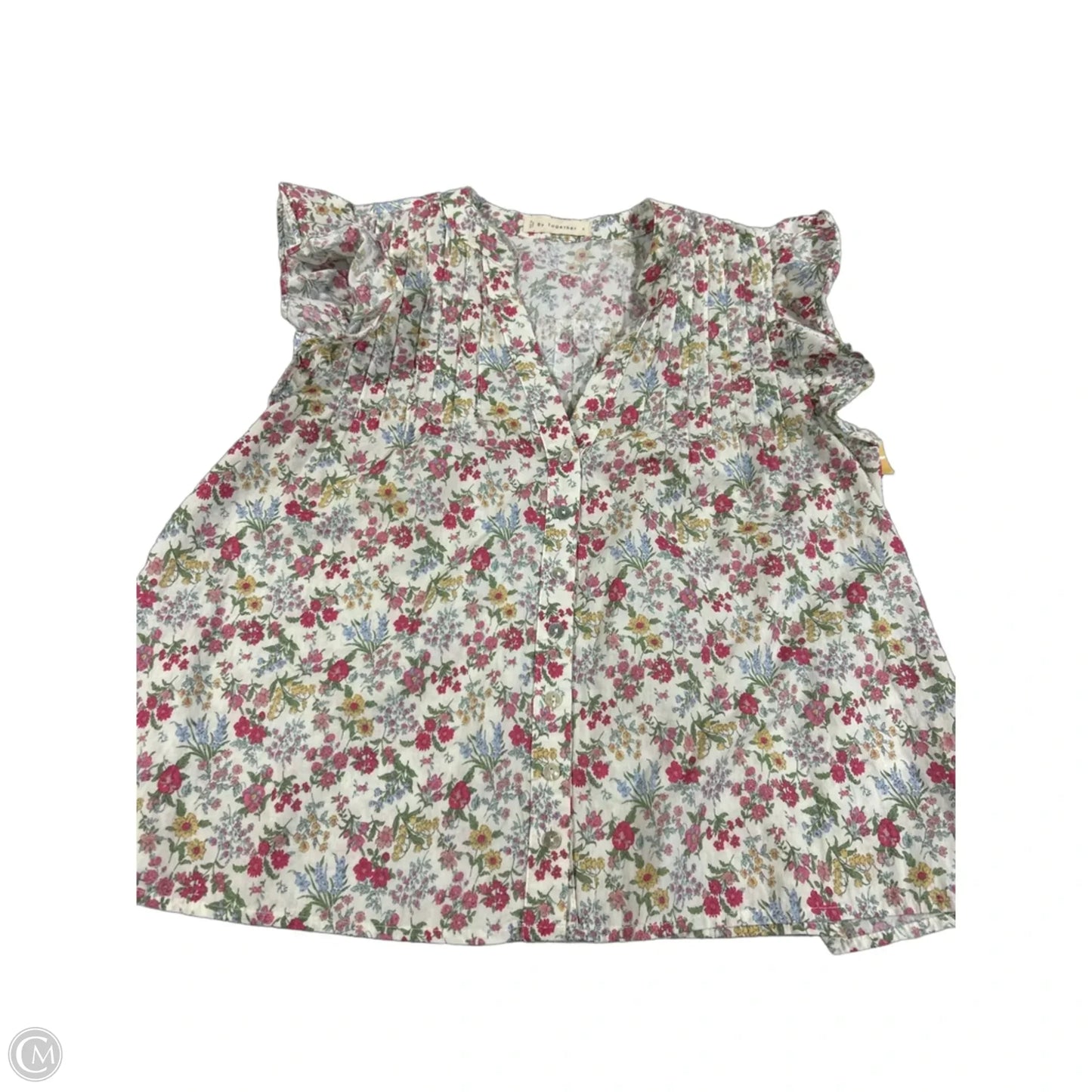 Blouse Short Sleeve By By Together In Floral Print, Size: S