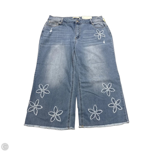 Jeans Wide Leg By Cmc In Blue Denim, Size: 18