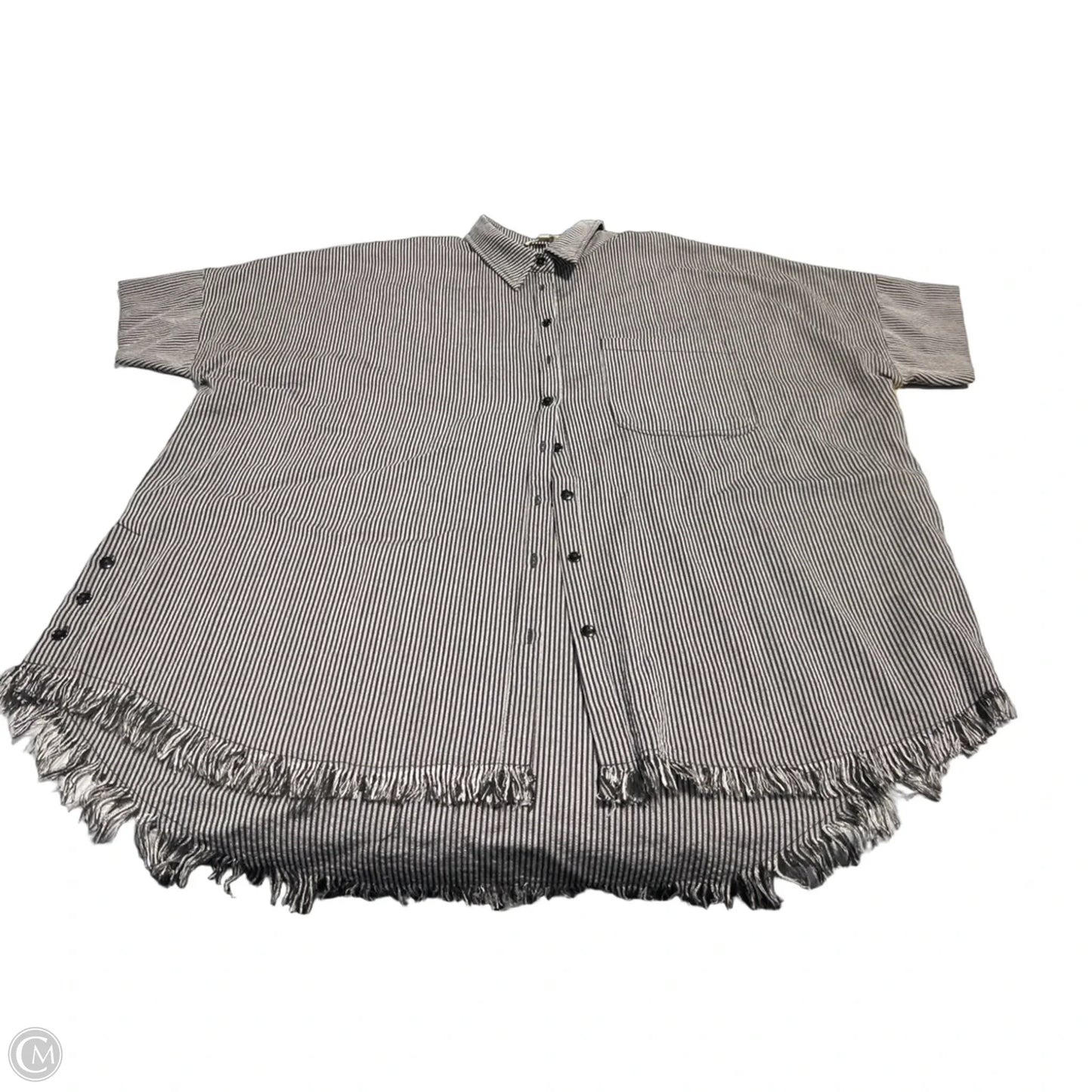 Top Short Sleeve By Umgee In Striped Pattern, Size: L