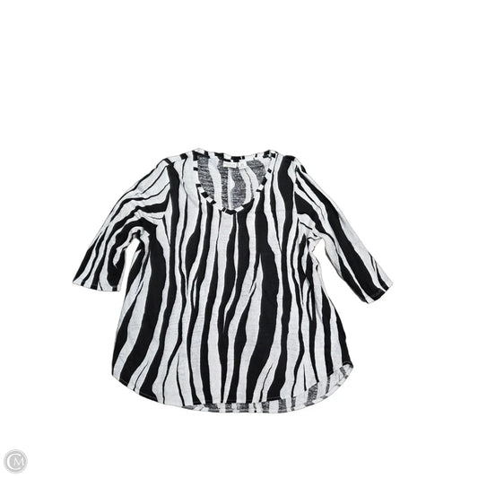 Top 3/4 Sleeve By Rachel Zoe In Zebra Print, Size: 1x
