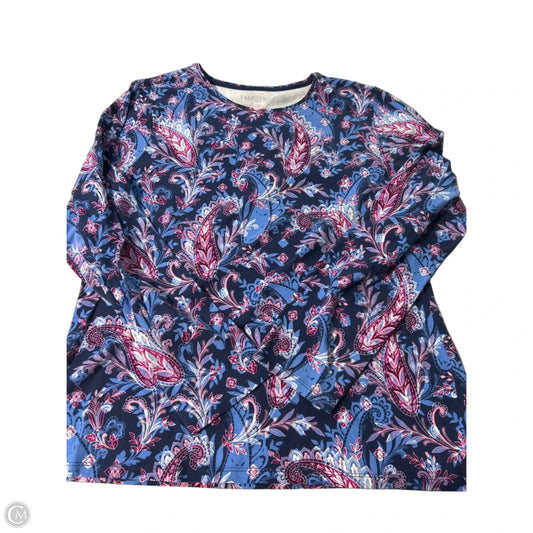 Top Long Sleeve By Talbots In Blue, Size: Xl