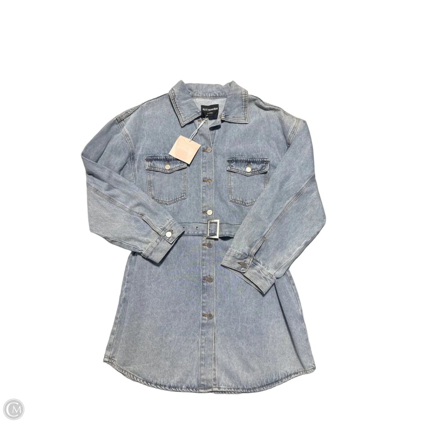 Dress Casual Short By Kittenish In Blue Denim, Size: Xl