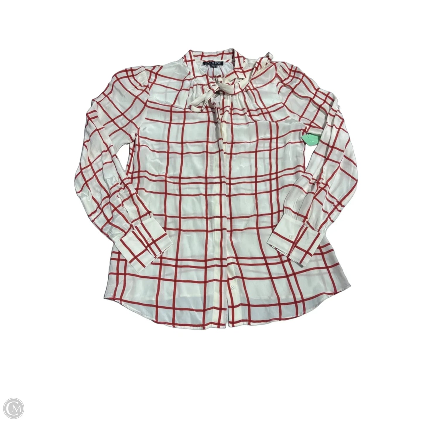 Top Long Sleeve By J. Crew In Cream & Red, Size: Xs
