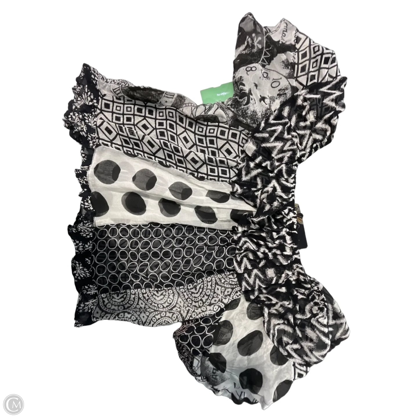 Top Short Sleeve By Cmc In Black & White, Size: S
