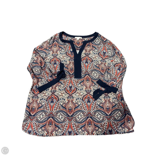 Top 3/4 Sleeve By Westport In Blue & Red, Size: 3x