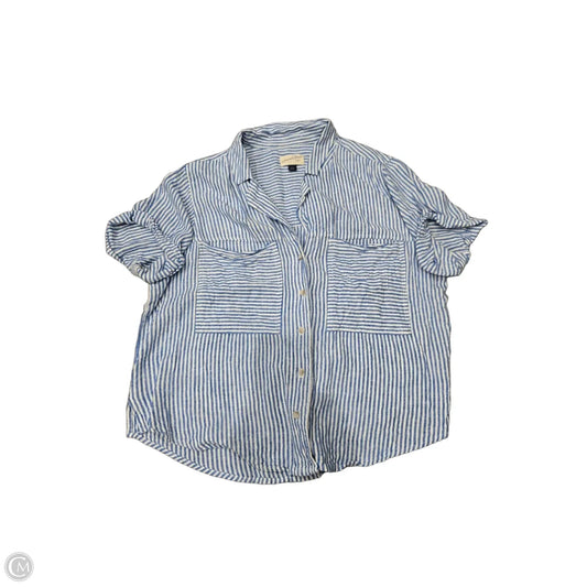 Top Short Sleeve By Universal Thread In Striped Pattern, Size: L