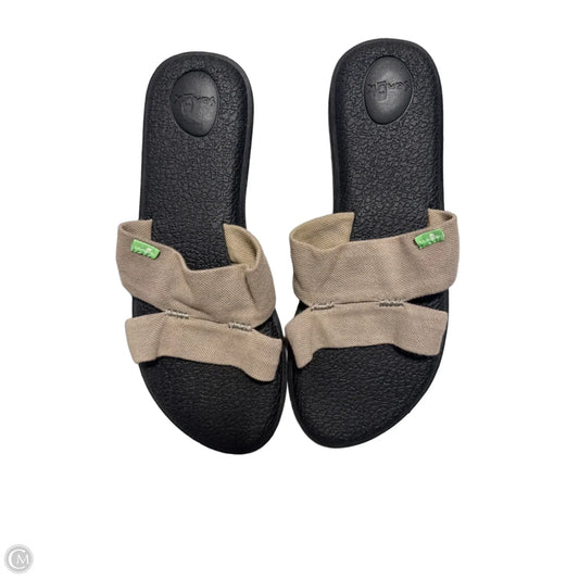 Sandals Flats By Sanuk In Black & Brown, Size: 10