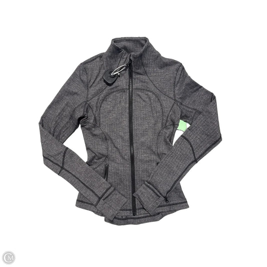 Athletic Jacket By Lululemon In Black & Grey, Size: S