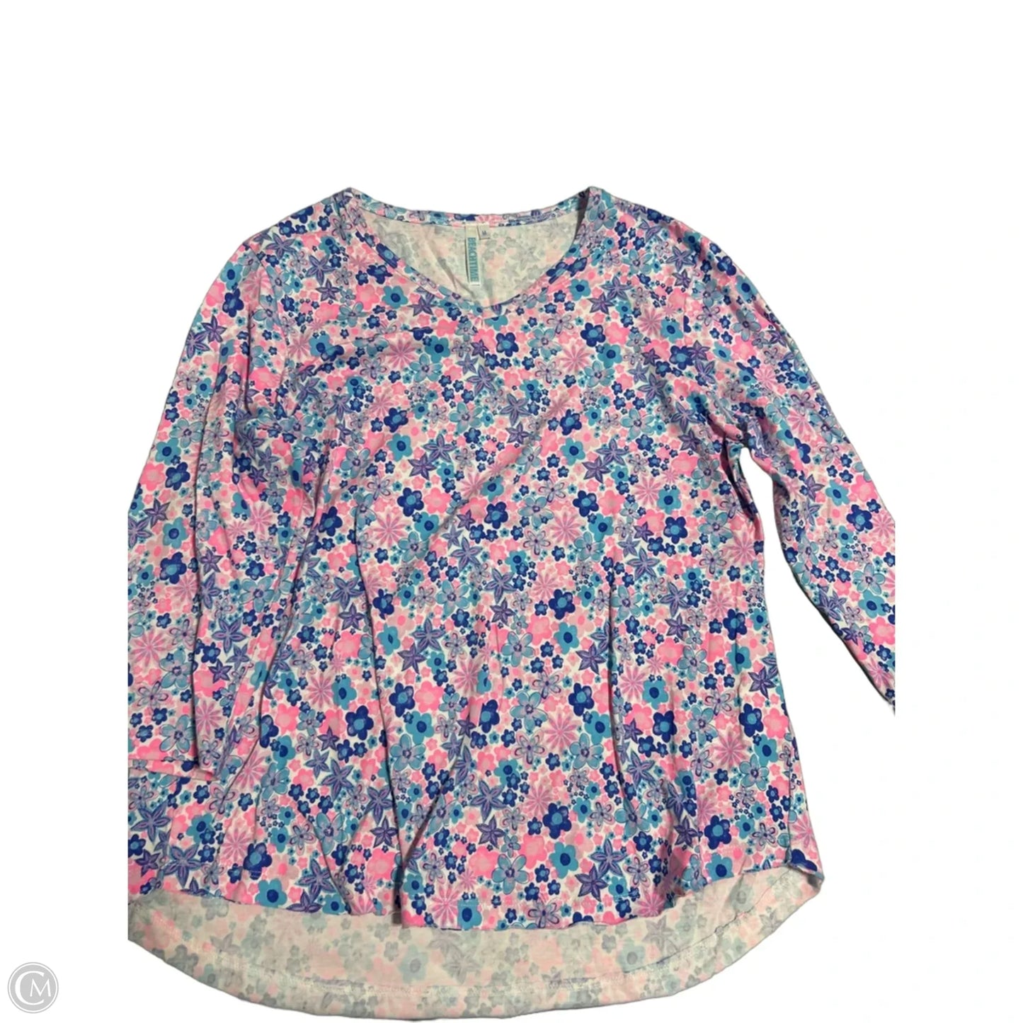 Top 3/4 Sleeve By Cmc In Blue & Pink, Size: M
