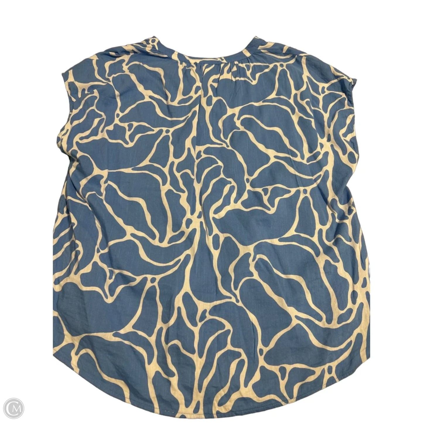 Top Short Sleeve By H&m In Blue & White, Size: L
