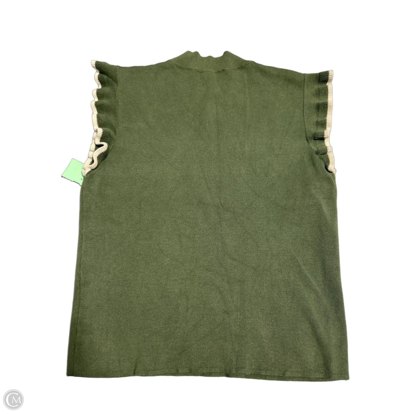 Top Sleeveless By Cmc In Green & Tan, Size: M