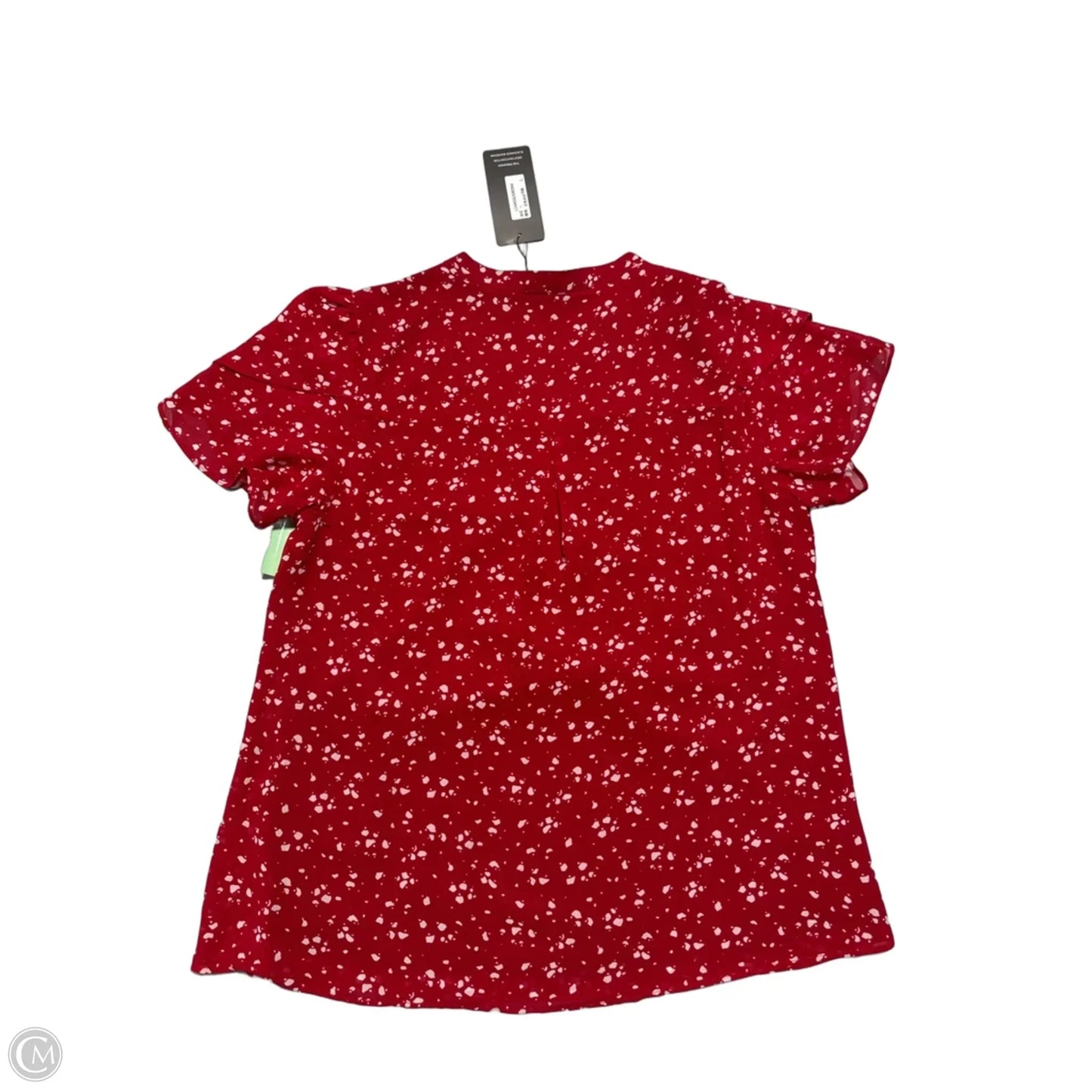 Top Short Sleeve By Cmc In Red & White, Size: L