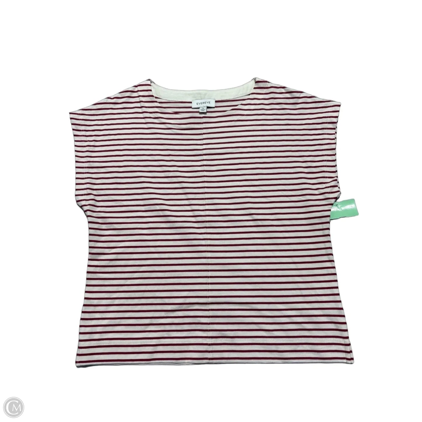 Top Short Sleeve By Evereve In Red & White, Size: S