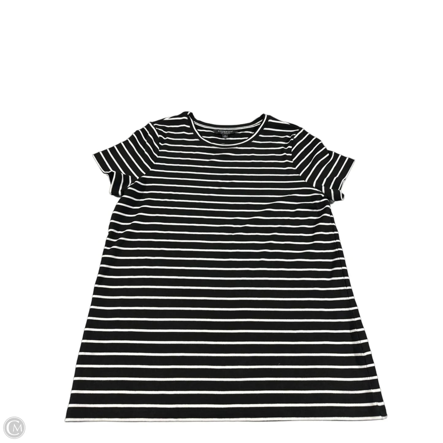 Top Short Sleeve By Liverpool In Black & White, Size: M