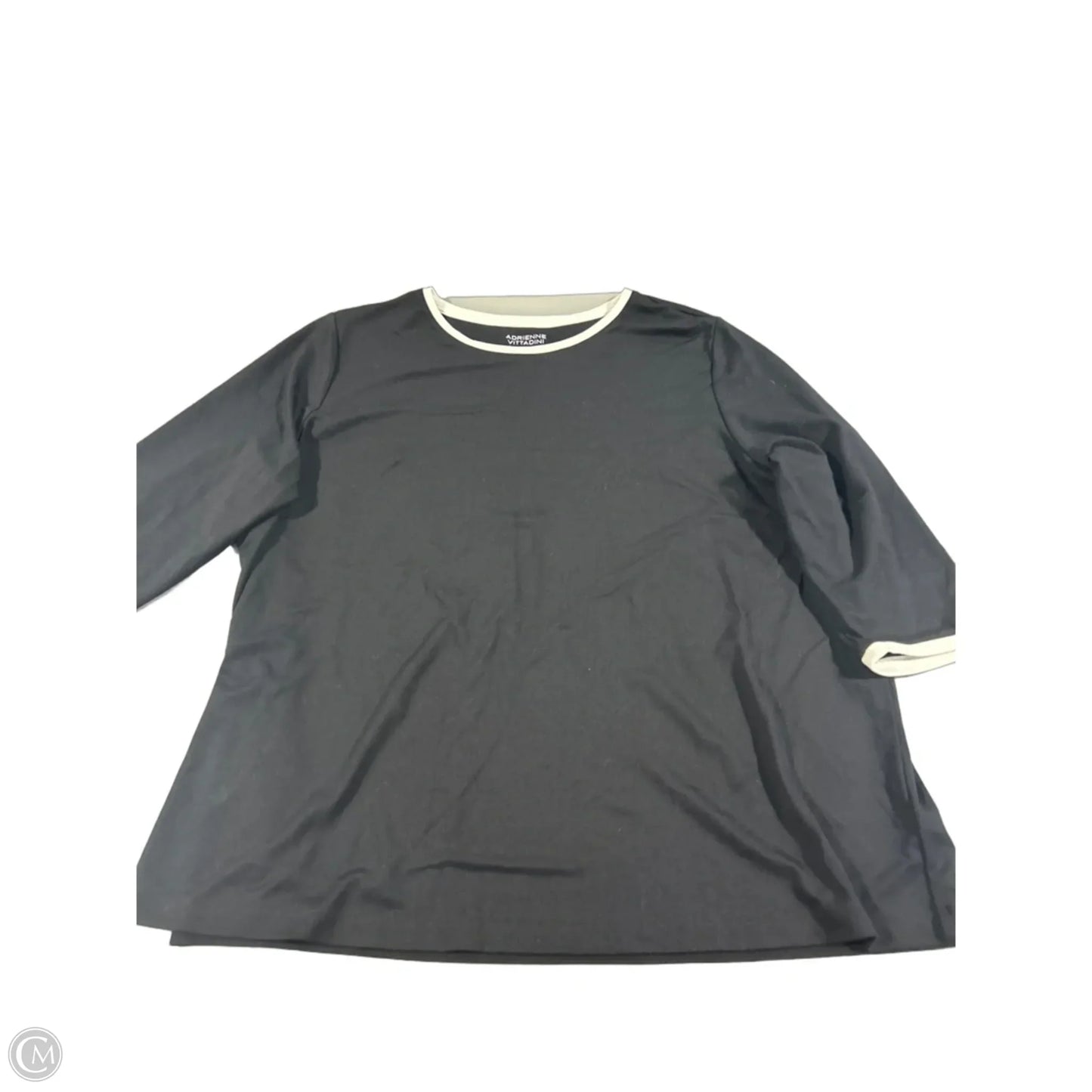 Top Long Sleeve By Adrienne Vittadini In Black, Size: 3x