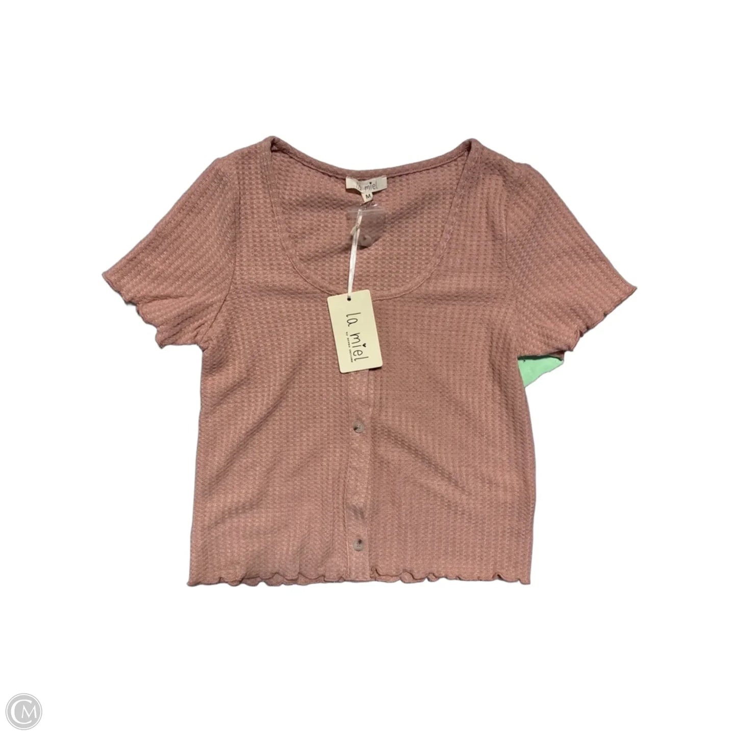 Top Short Sleeve By La Miel In Peach, Size: M