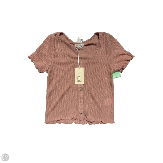 Top Short Sleeve By La Miel In Peach, Size: S