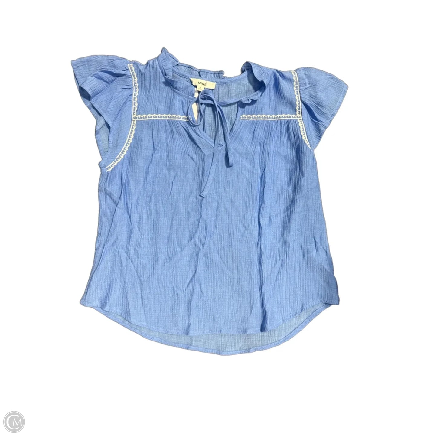 Top Short Sleeve By Mine In Blue, Size: M