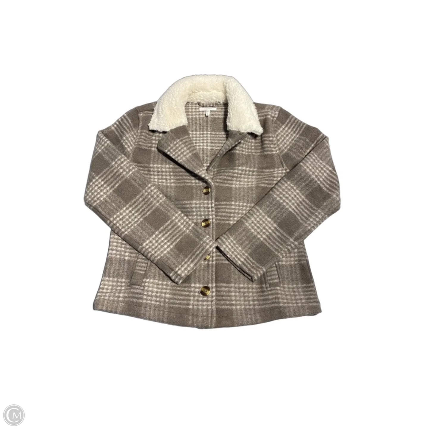 Top Long Sleeve By Maurices In Brown & Cream, Size: S