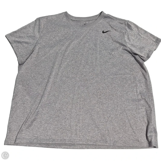 Athletic Top Short Sleeve By Nike In Grey, Size: Xxl
