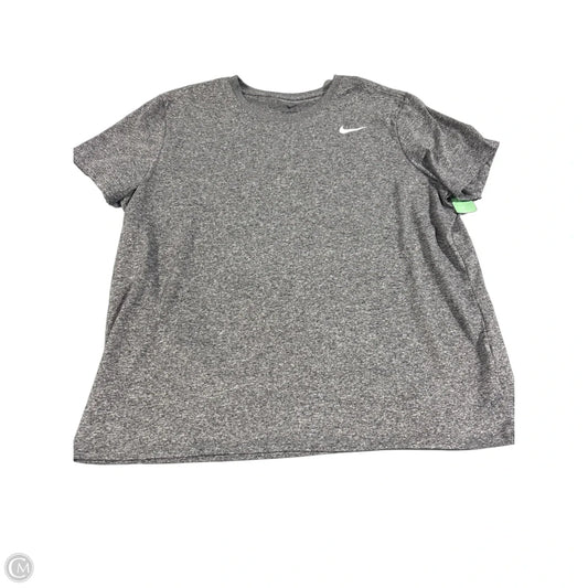 Athletic Top Short Sleeve By Nike In Grey, Size: Xl
