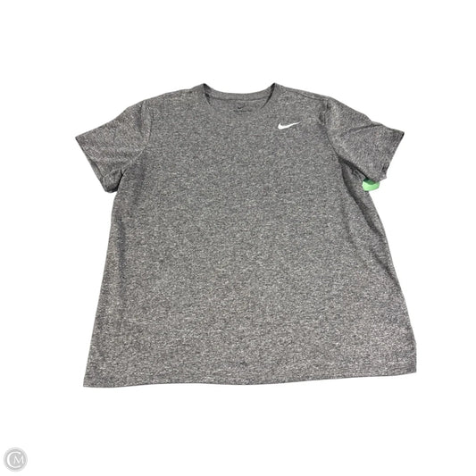 Athletic Top Short Sleeve By Nike In Grey, Size: L