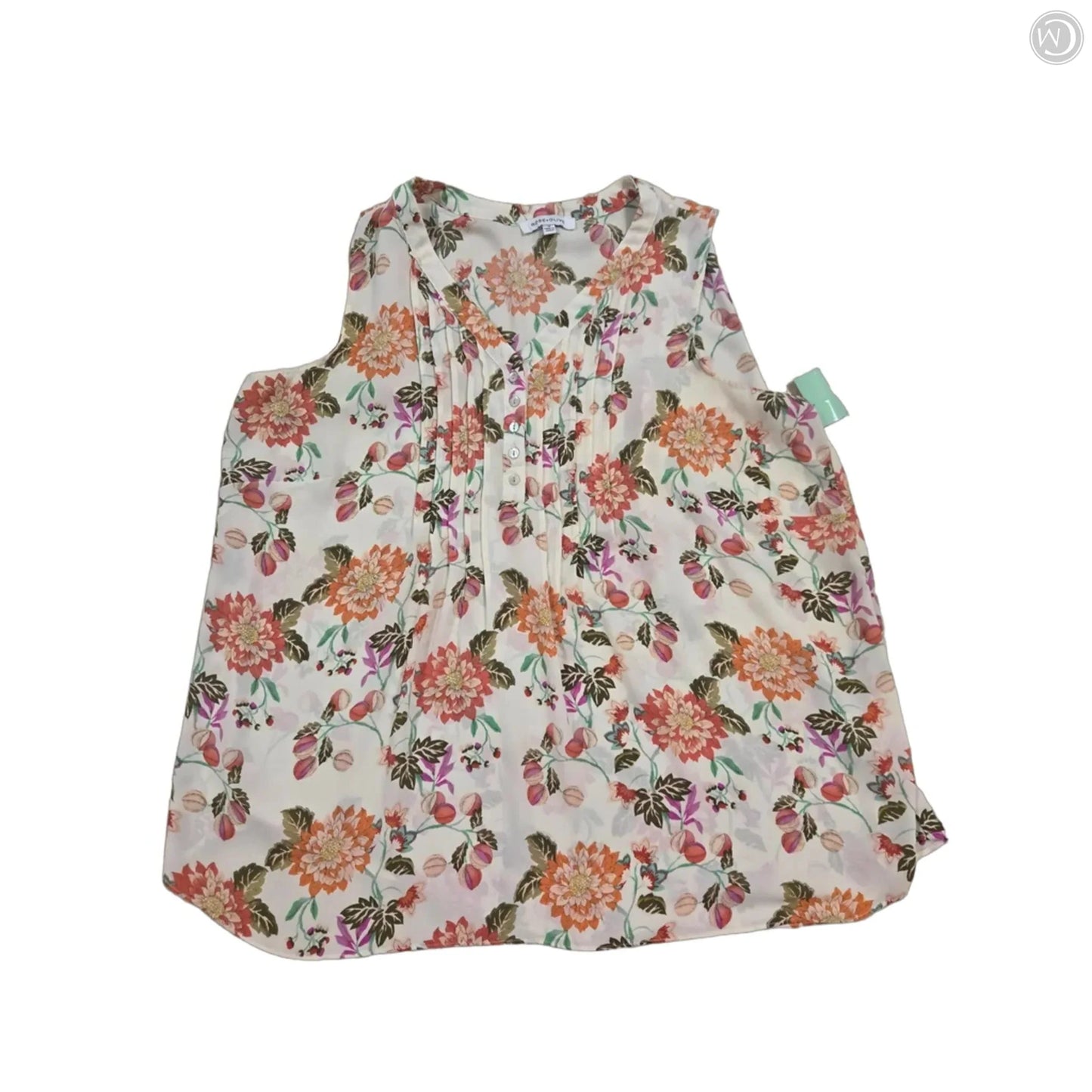Top Sleeveless By Rose And Olive In Floral Print, Size: 1x