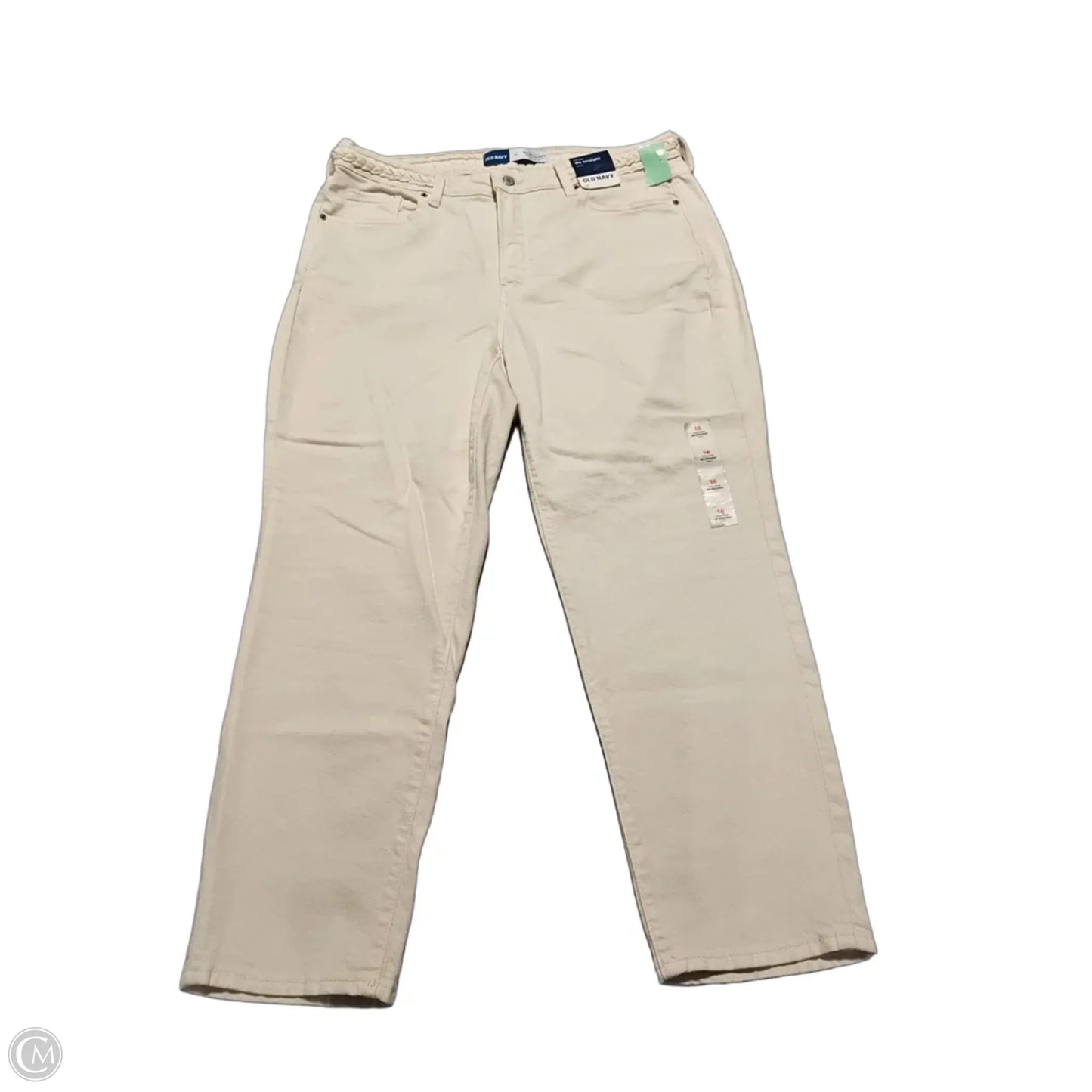 Jeans Straight By Old Navy In Cream, Size: 16